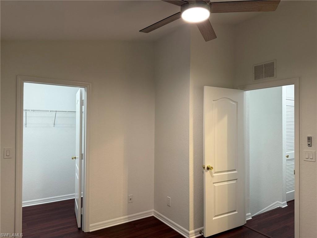 Bedroom 2 with 2 Large Walk In Sized Closets and 1 Linen Closet.