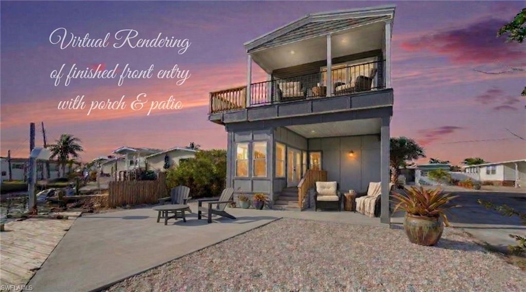 Photo is a virtual rendering to illustrate potential renovations adding a ground patio. Actual property condition may differ.