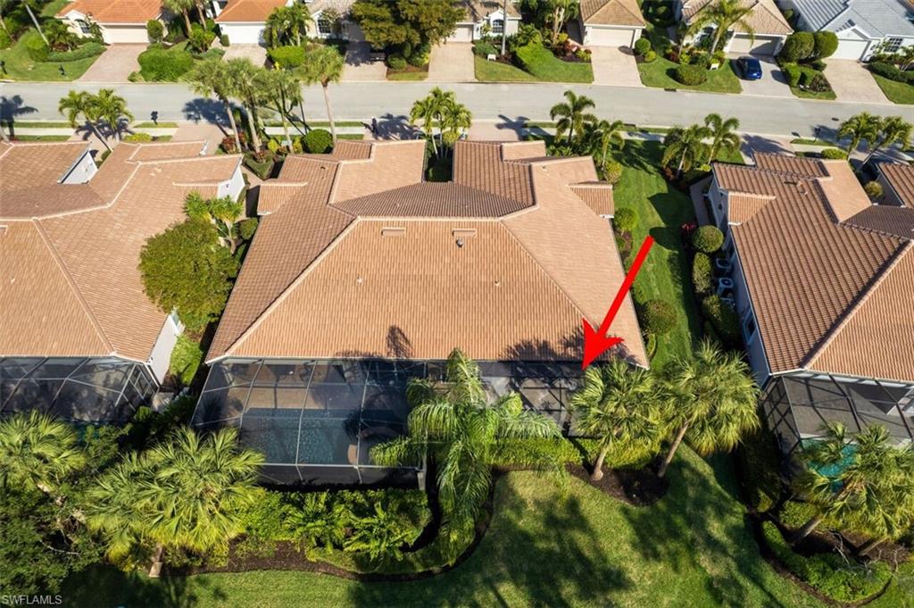 Aerial perspective of suburban area