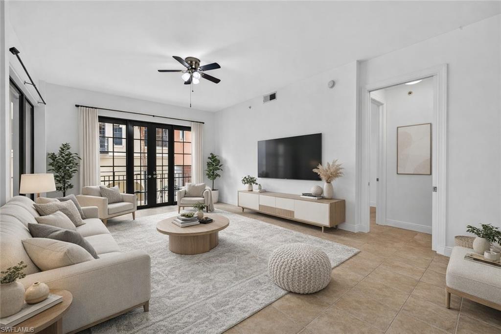 Virtually staged Living room