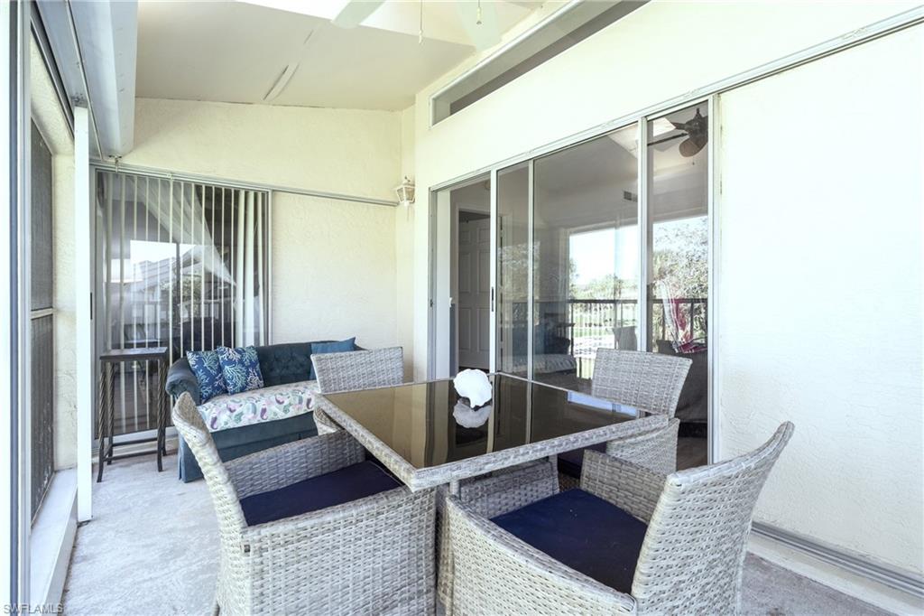 The back lanai has sliding doors that lead to the great room and hurricane-rated sliders for added safety.