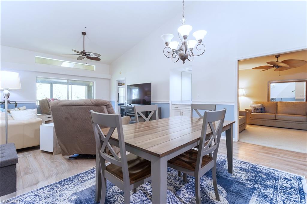 This is a view of the dining room, den, and great room.