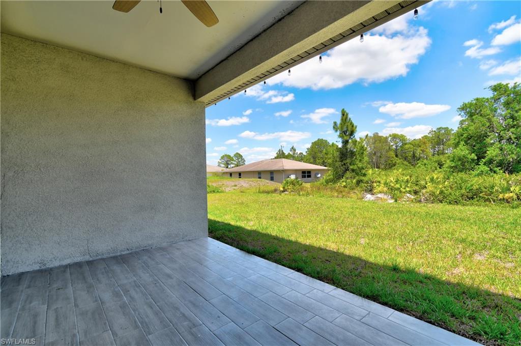 View of patio / terrace featuring ceiling fan