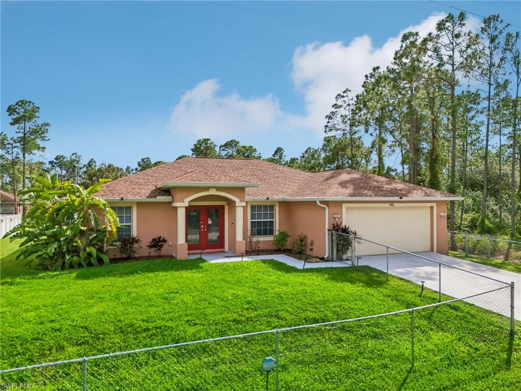 Ranch-style home featuring french doors, stucco siding, driveway, a garage, and a shingled roof
