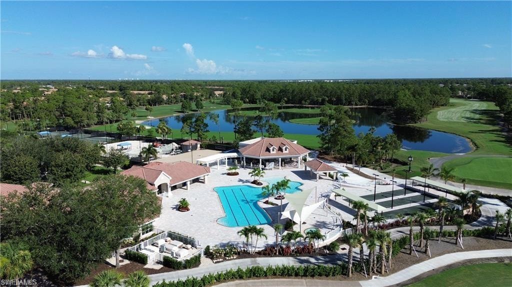 Drone / aerial view of a nearby body of water