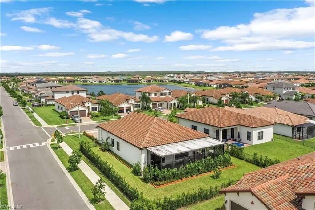 Aerial view of residential area
