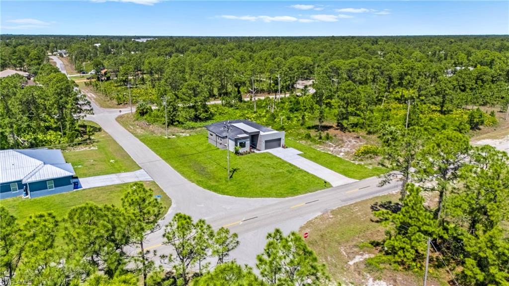 Drone / aerial view of a heavily wooded area