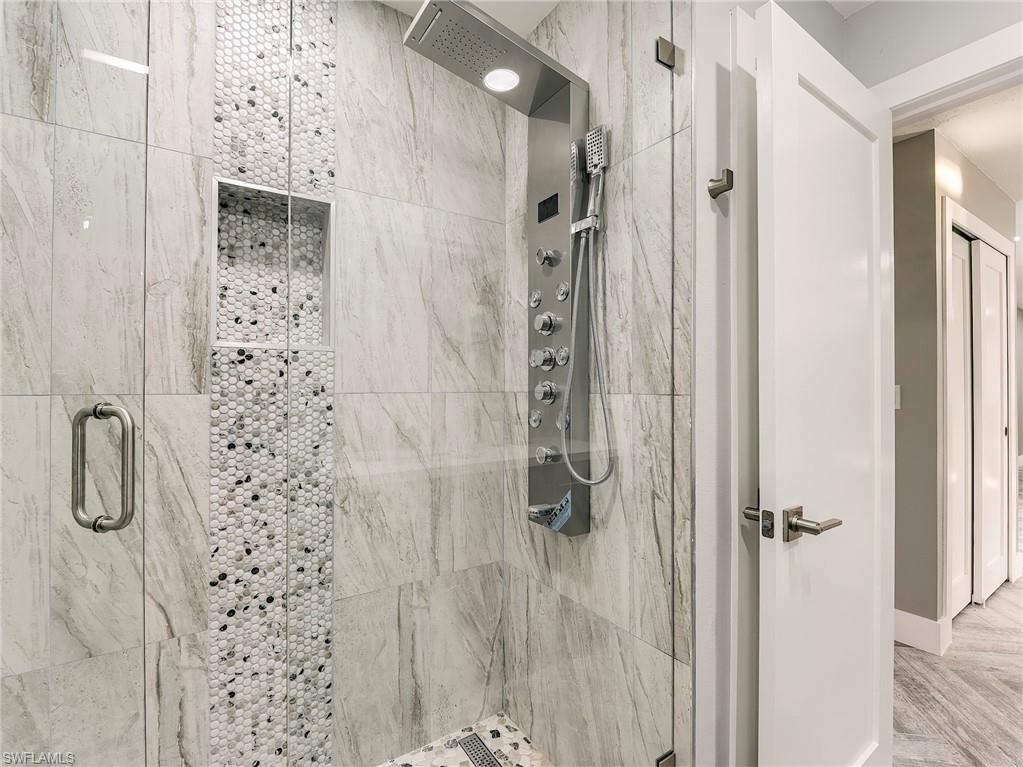 Spacious Primary Shower, gorgous tile work