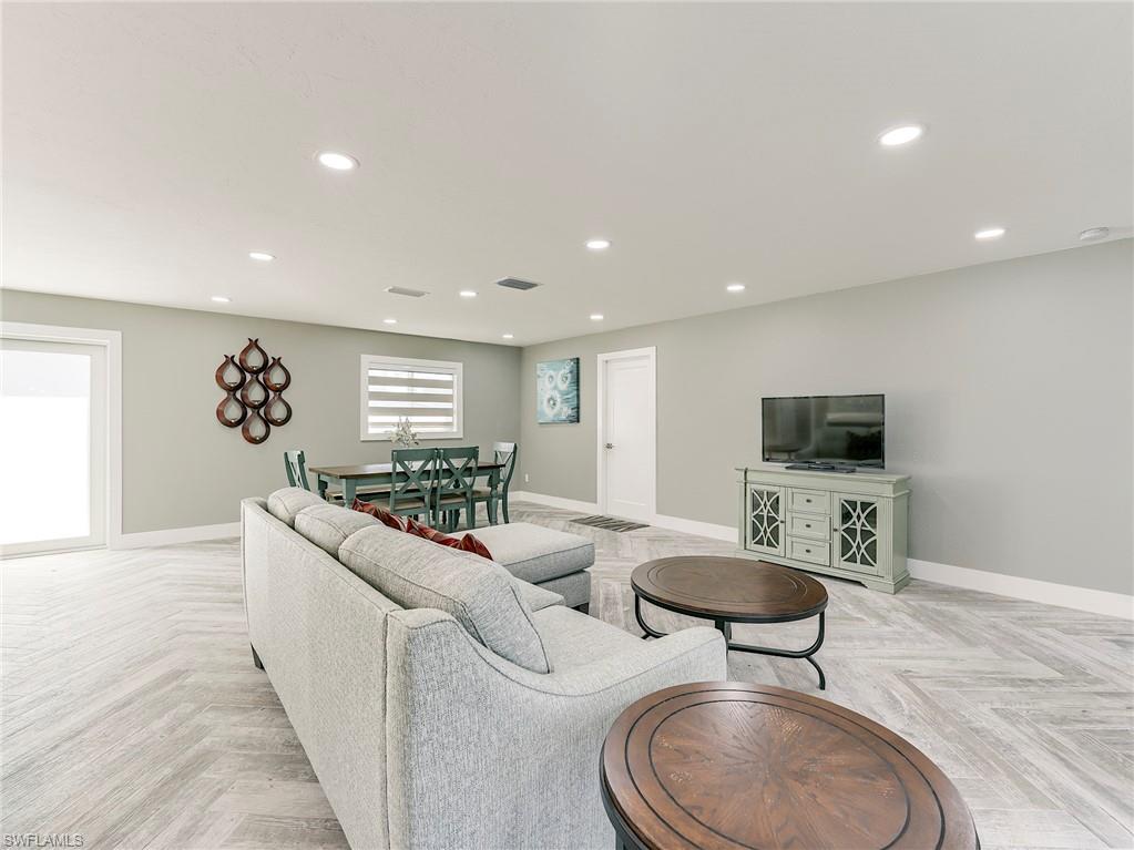 Living room with spacious dining area