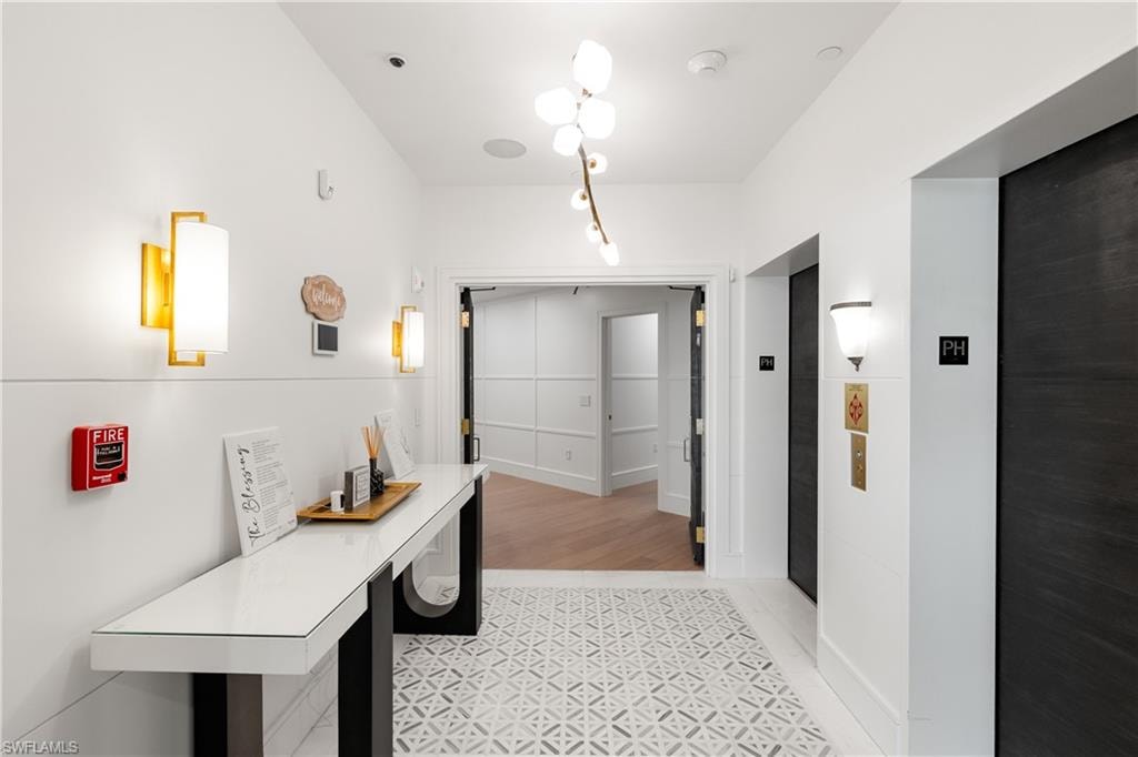 Hall with elevator
