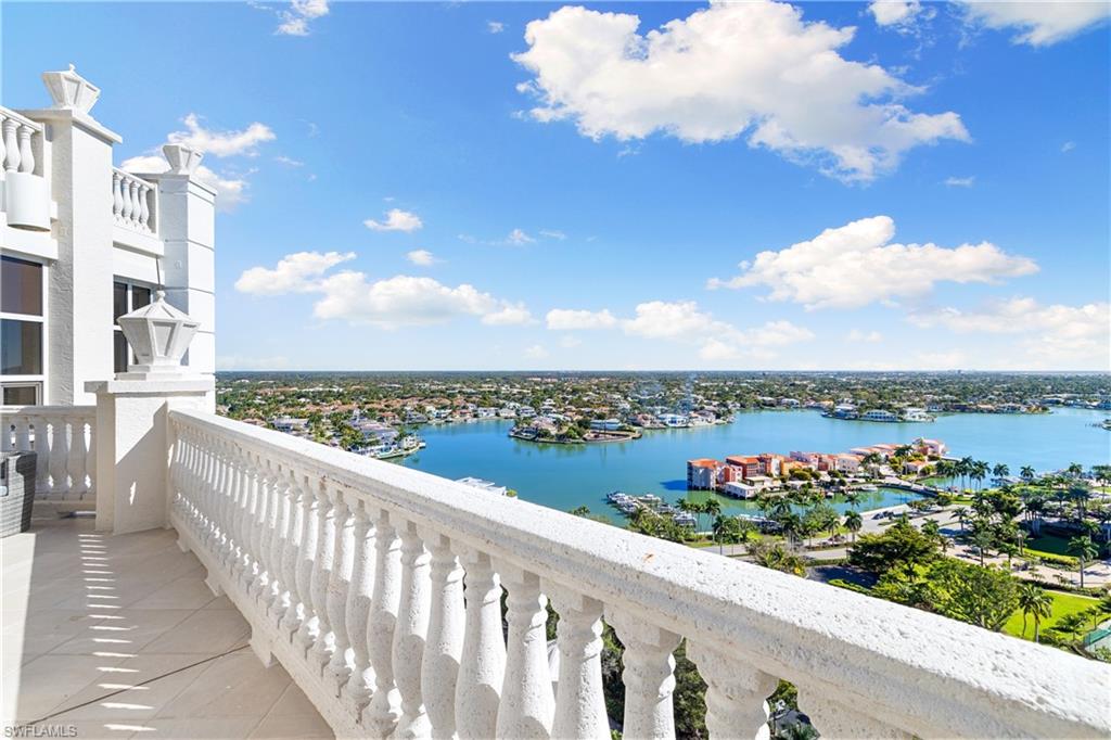 Balcony with a water view