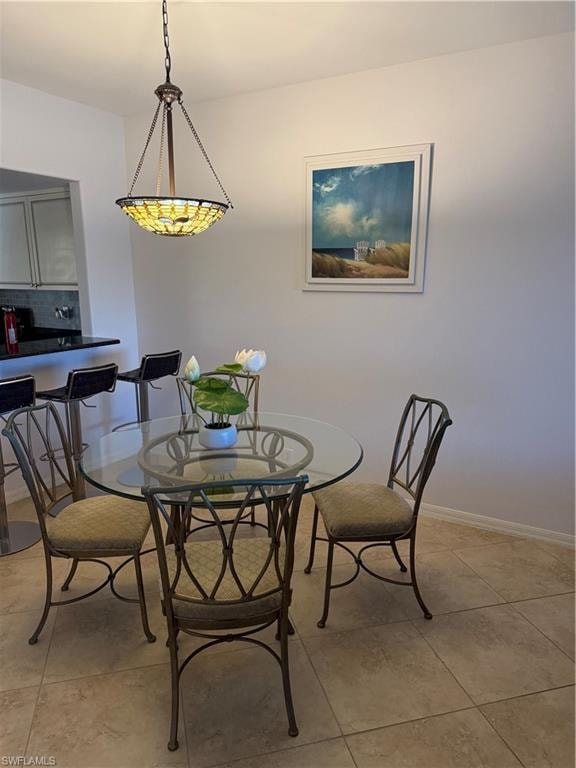 Dining space with baseboards