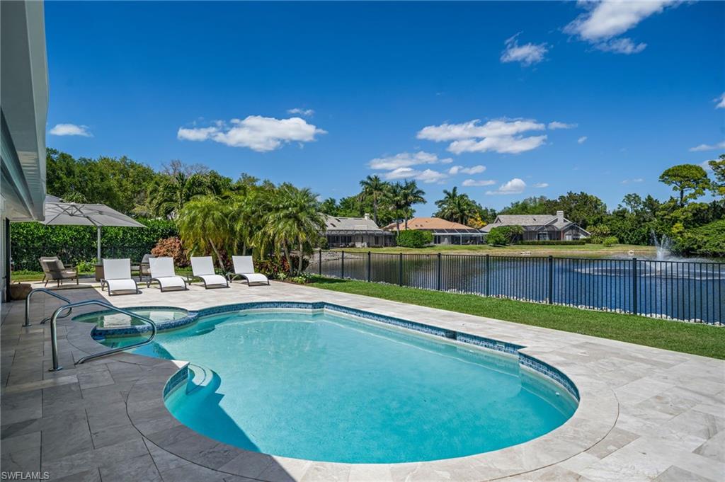 Pool overlooking lake