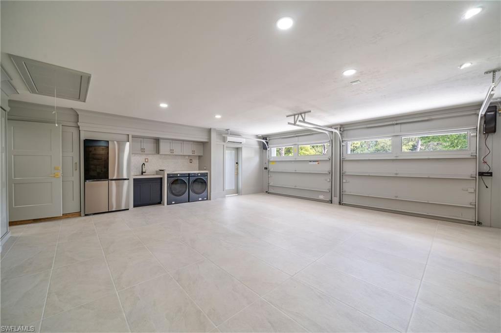 Built out custom garage and utility room