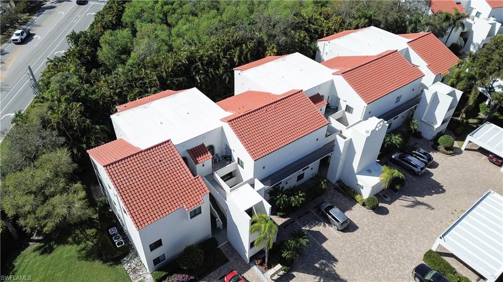 Aerial perspective of suburban area