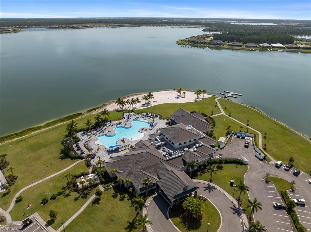 Community amenity area featuring a large lake