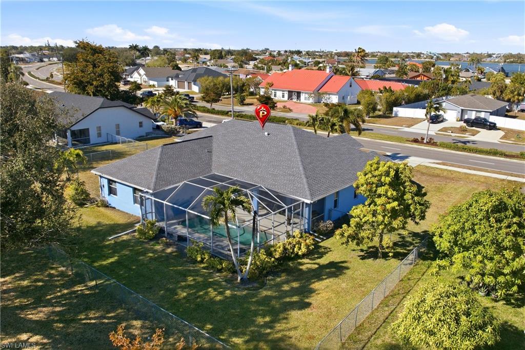 Aerial view of residential area