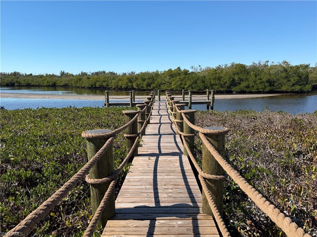 Private dock with a water view