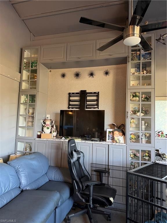Living room with ceiling fan