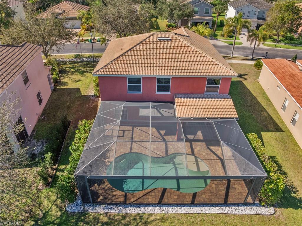 Aerial perspective of suburban area