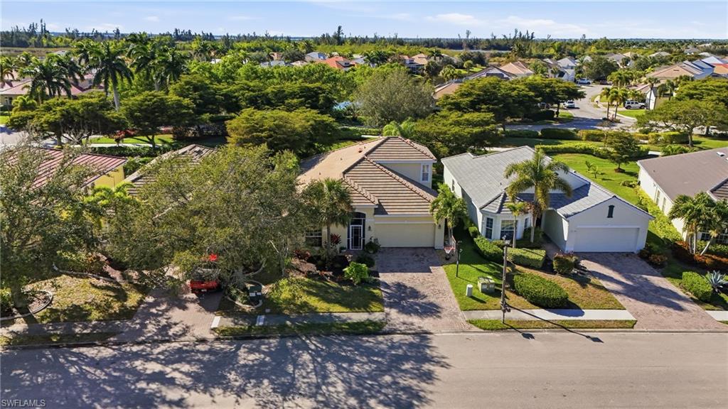 Aerial perspective of suburban area