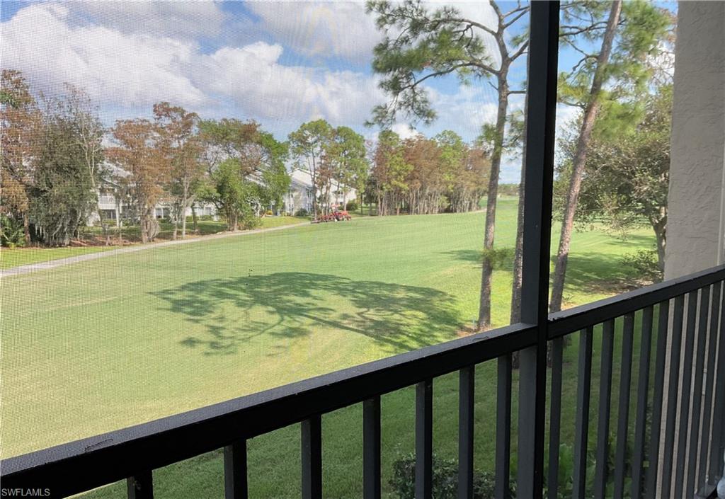 Golf course view from lanai and living area