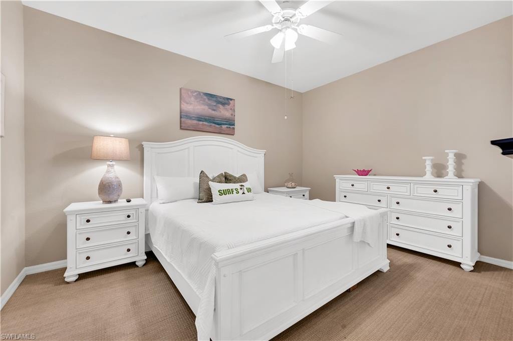Peaceful feel to the primary bedroom