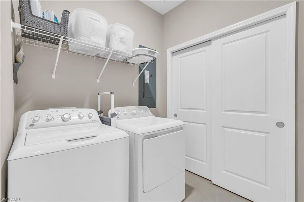 Laundry area featuring washing machine and dryer