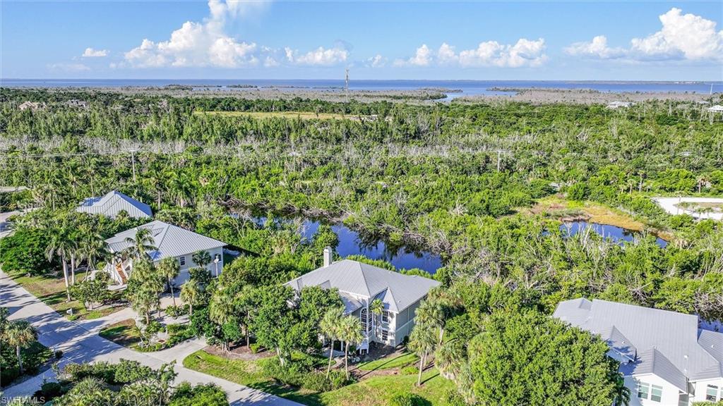 Drone / aerial view of a large body of water