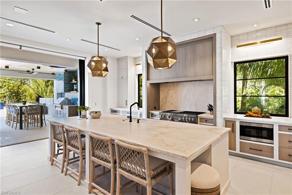 Seamless flow from the indoors to the outdoor entertaining and dining areas