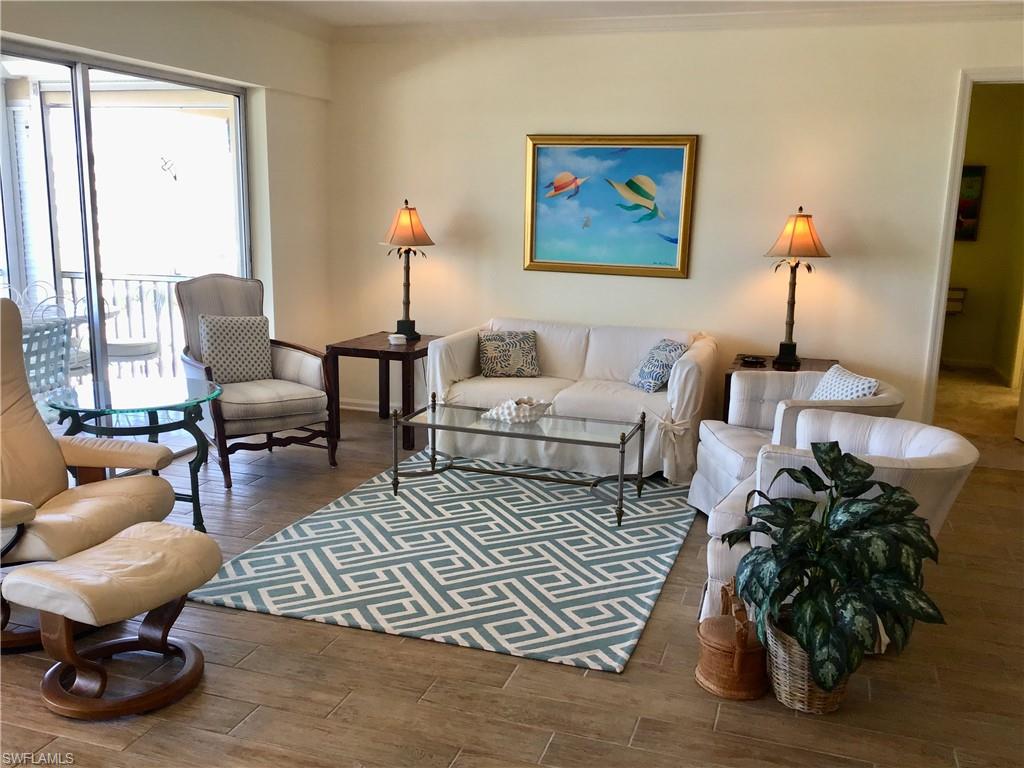 Living area with view of gulf