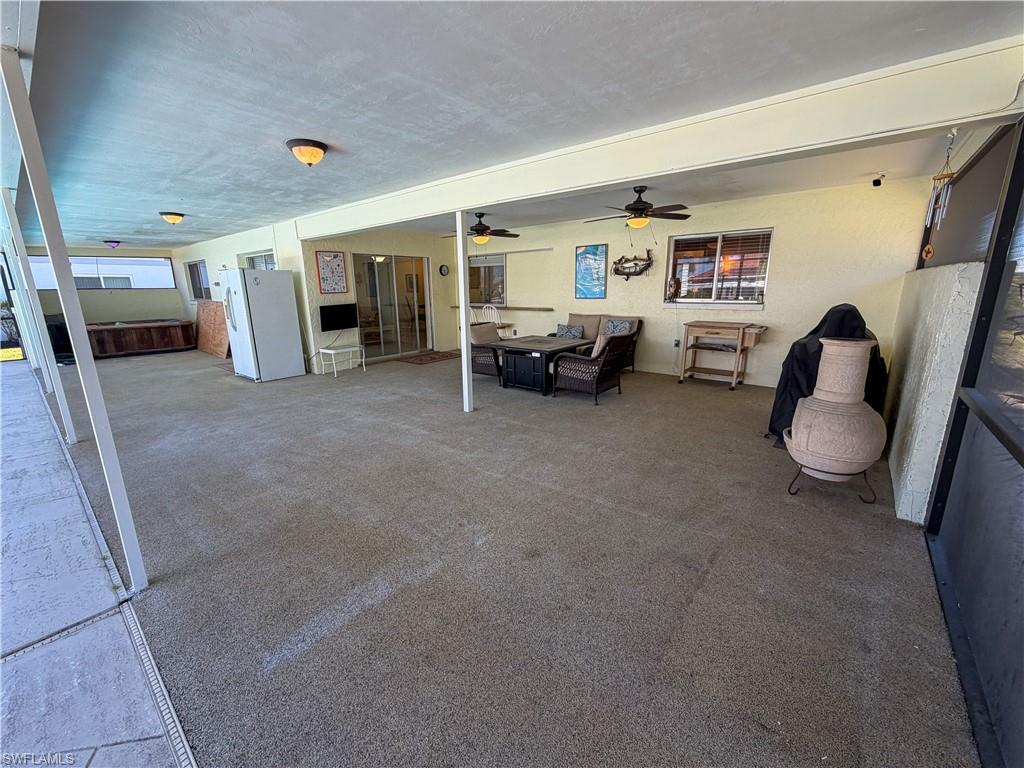 View of patio / terrace with a ceiling fan