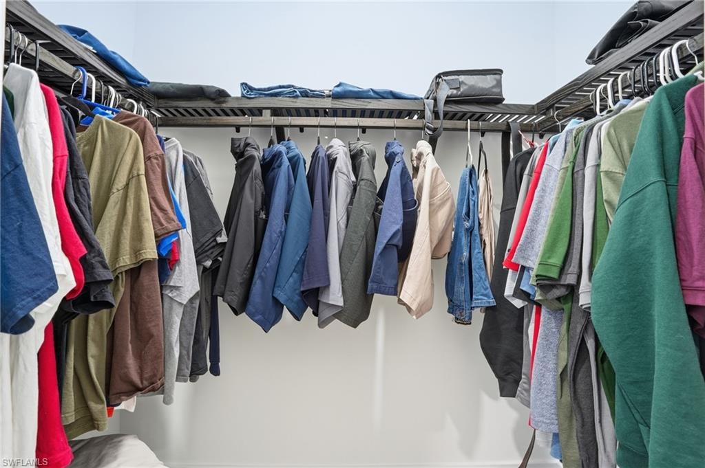 View of walk in closet