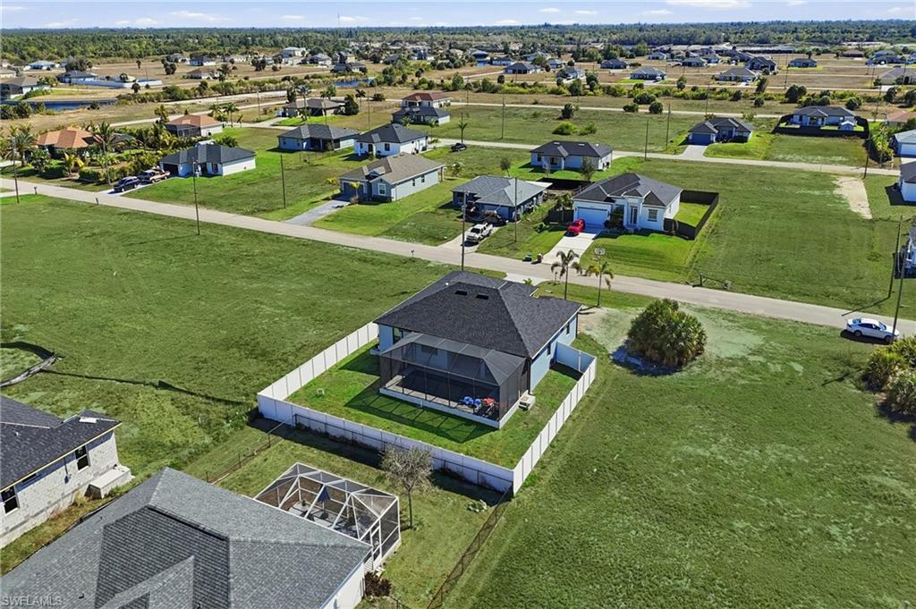 Aerial view of residential area