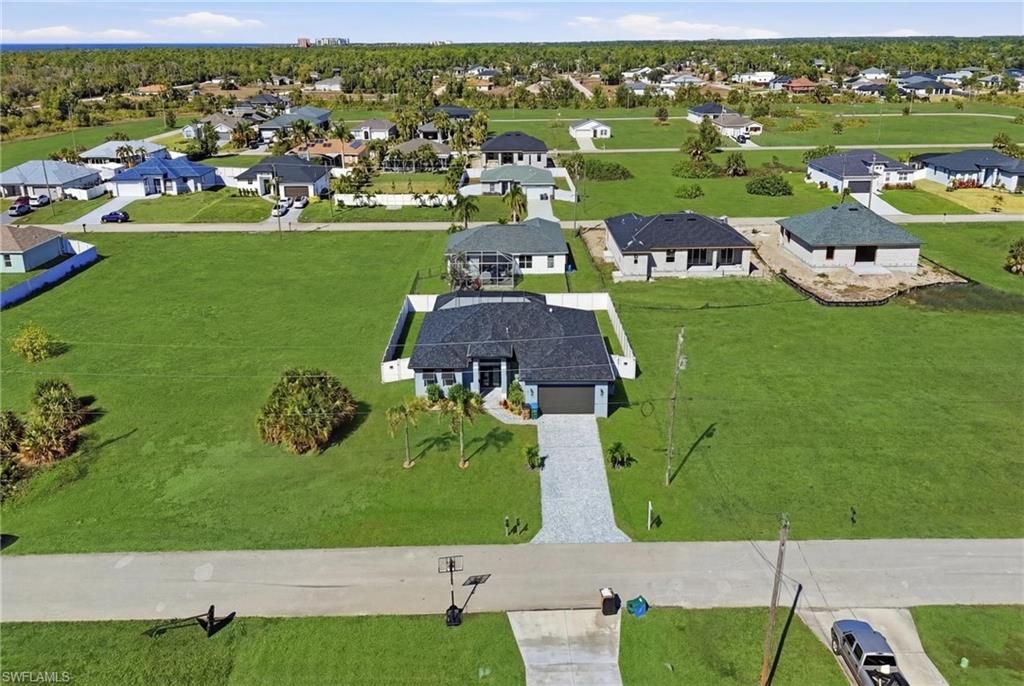 Aerial view of residential area