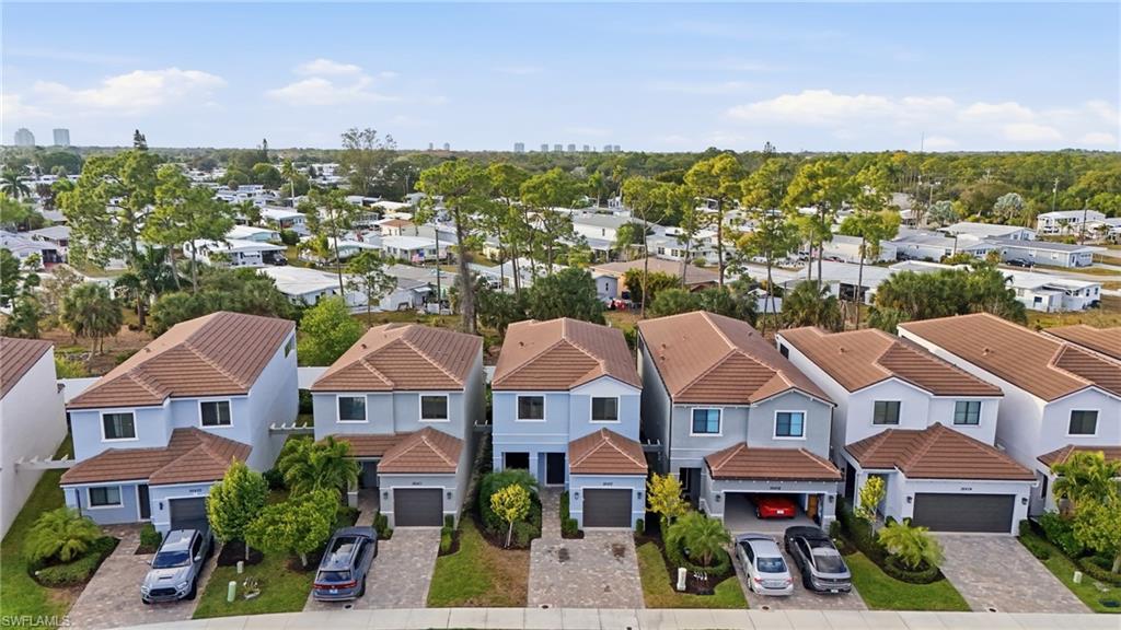 Aerial view of residential area