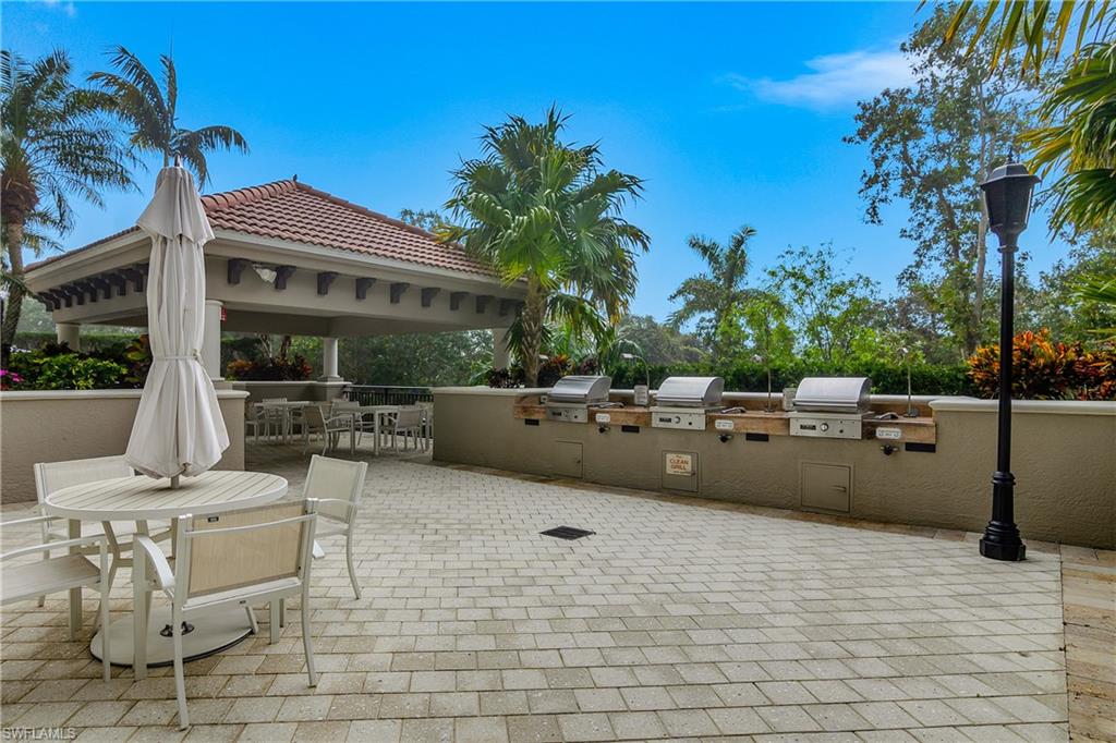 Grill and outdoor dining area