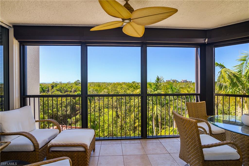 Private lanai with big tropical view.