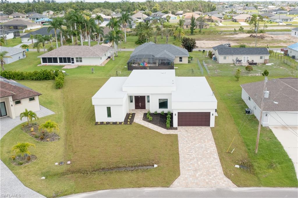 Aerial view of residential area