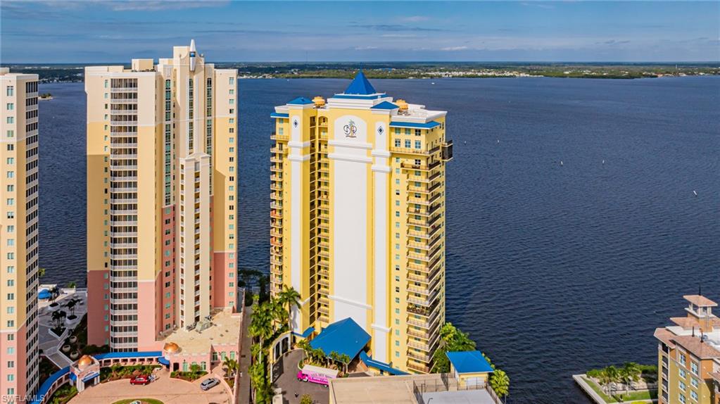 Drone / aerial view of a nearby body of water