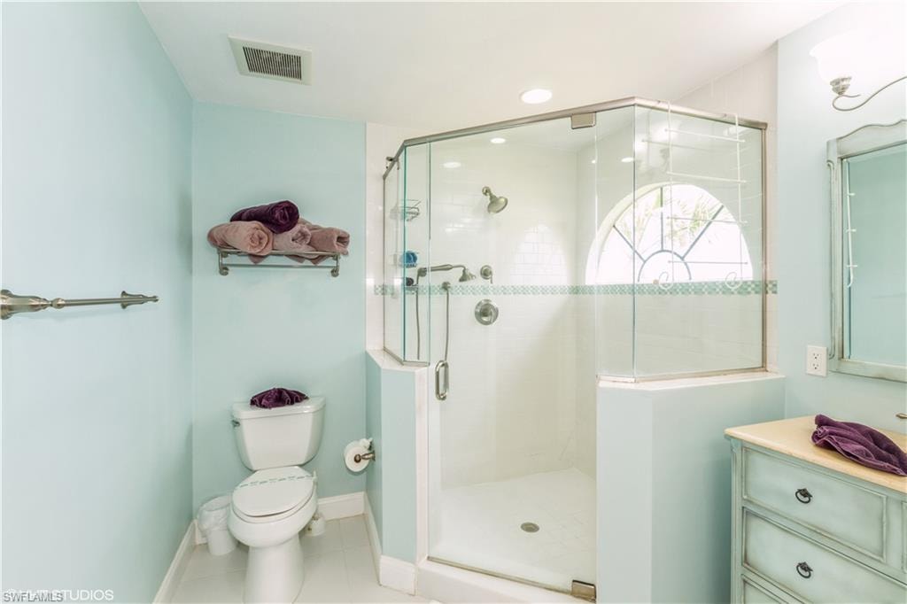 Master Shower with Lake View