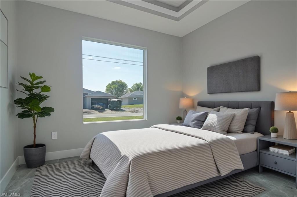 Bedroom with baseboards