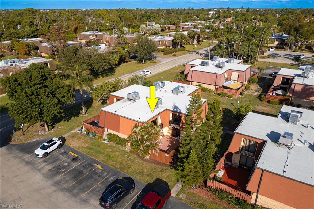 Aerial view of residential area