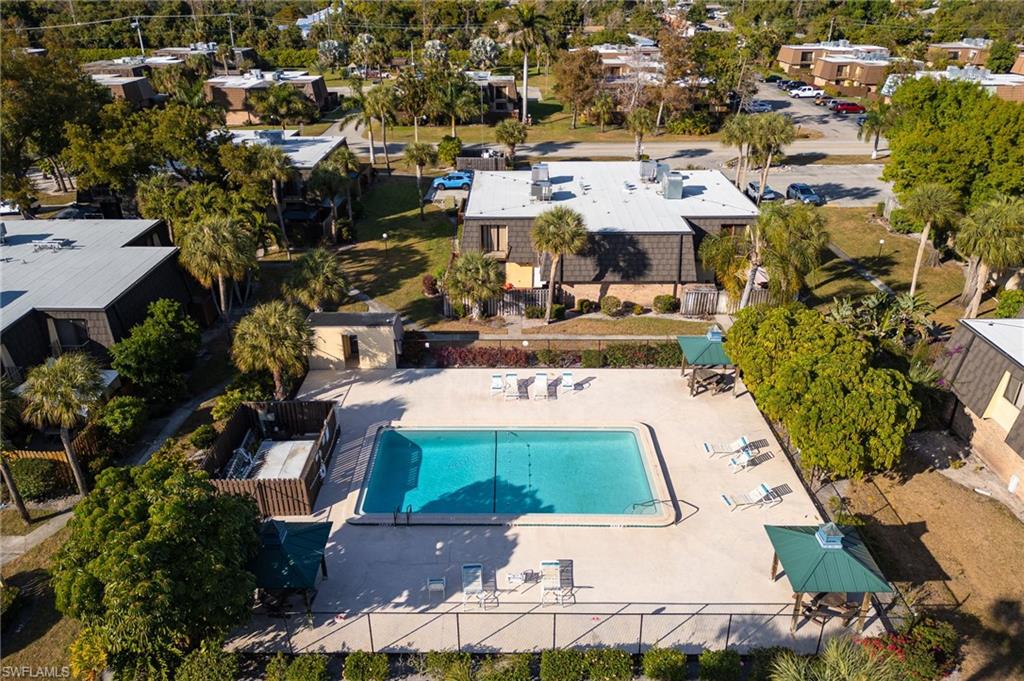 Bird's eye view of a pool