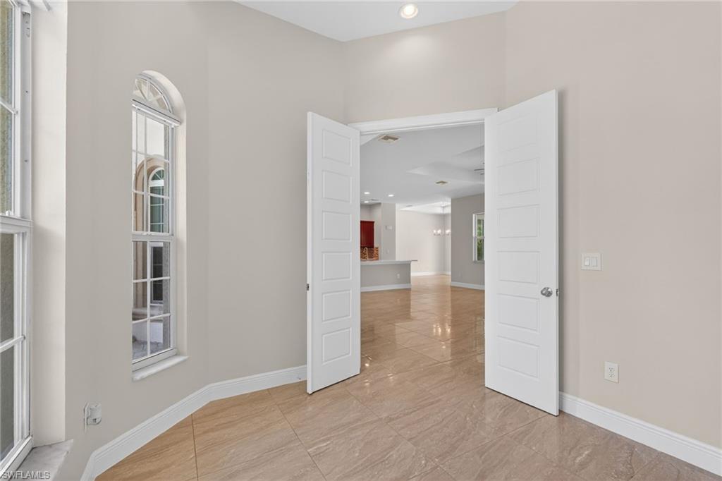 Den with double doors