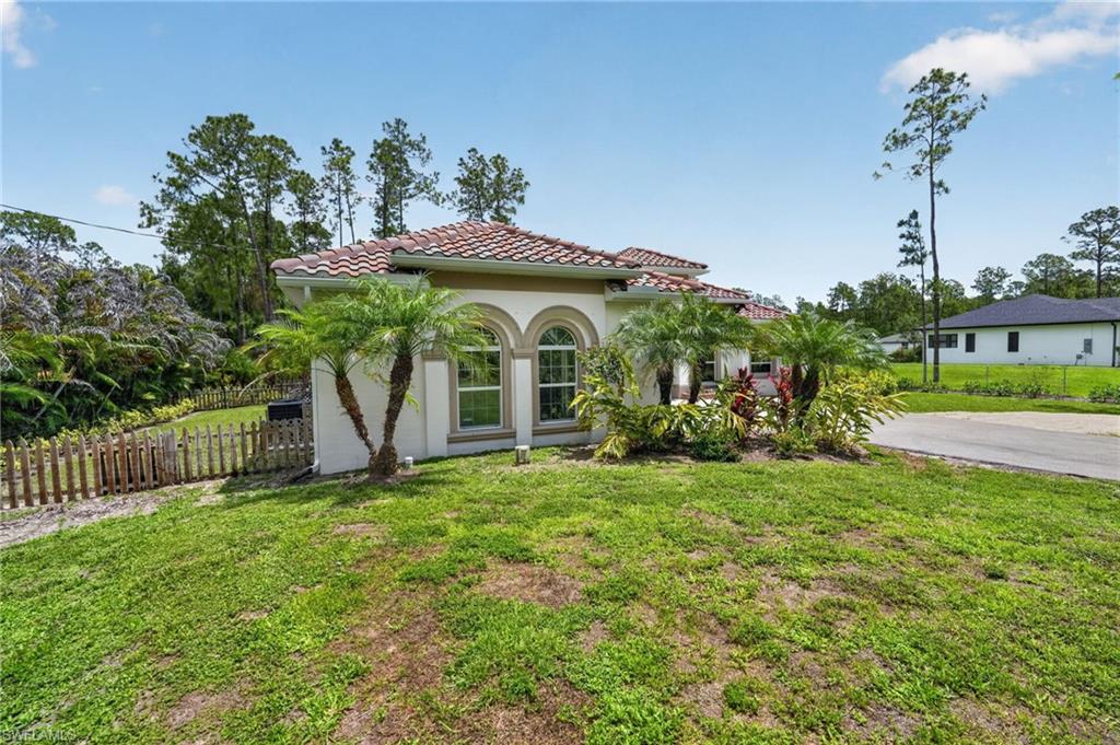 fenced in side yard