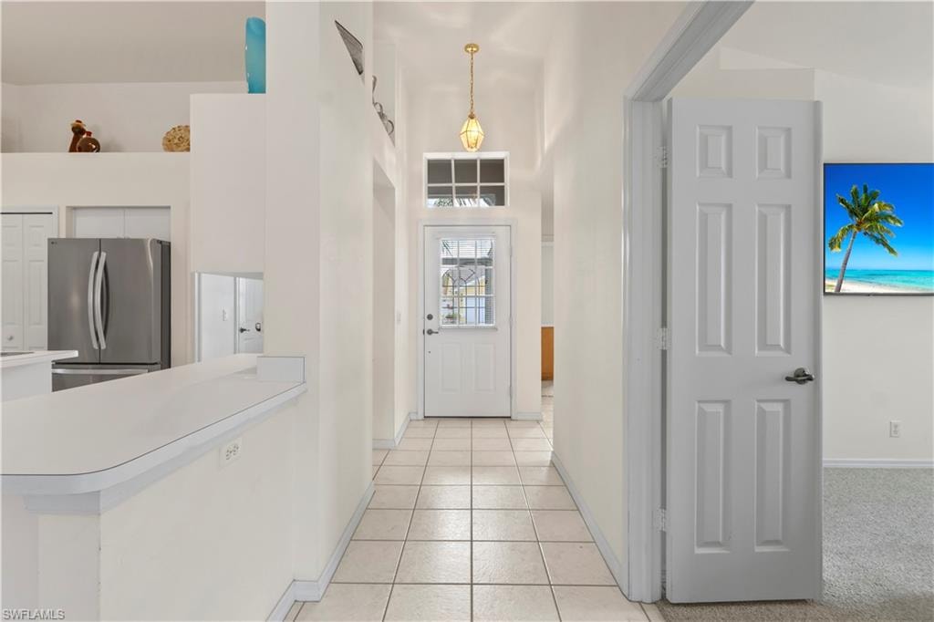 Foyer With Light from the door