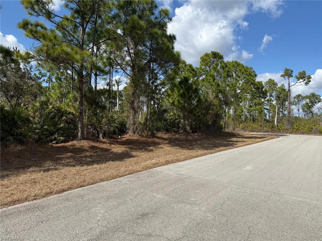 View of asphalt road featuring view of scattered trees