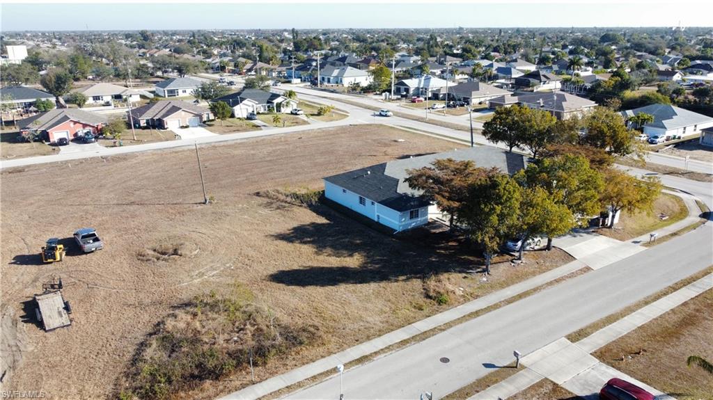 Aerial view of residential area