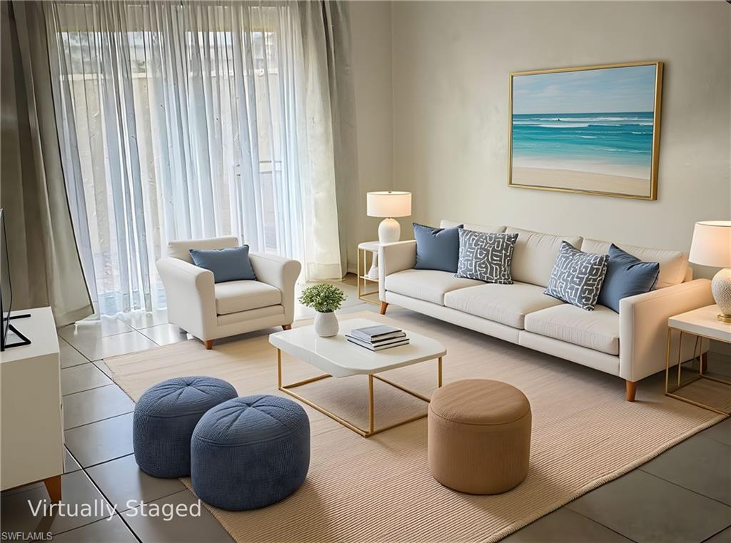 Virtually staged Living Room